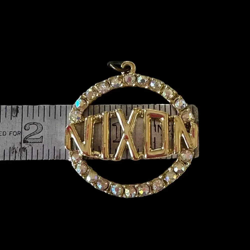 Signed NIXON President AB Rhinestone Jeweled Pendant 1.5